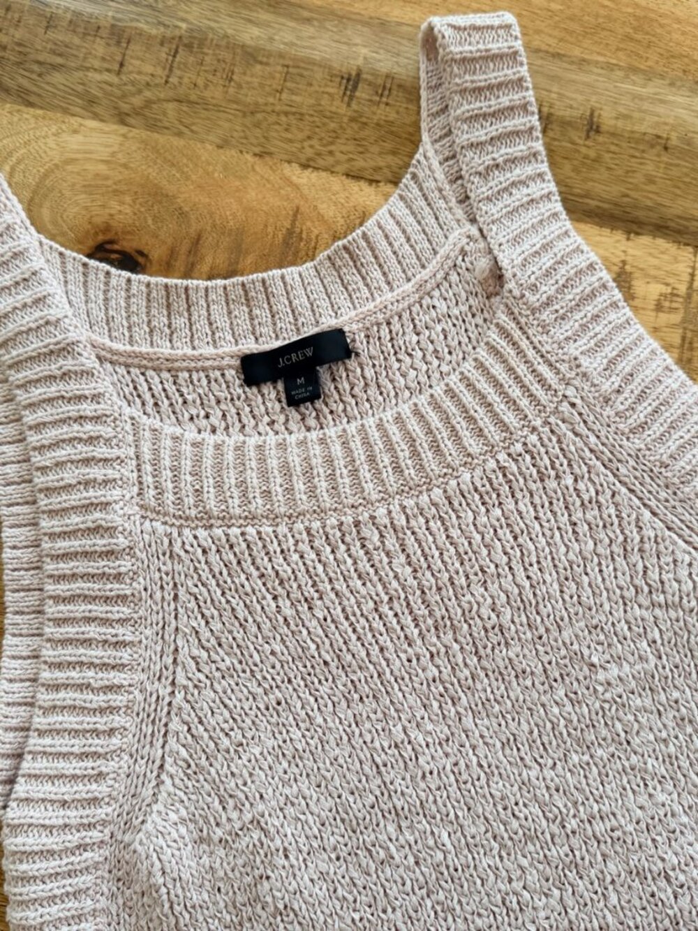 J Crew Textured Knit Sweater Tank Top Blush Pink Size M